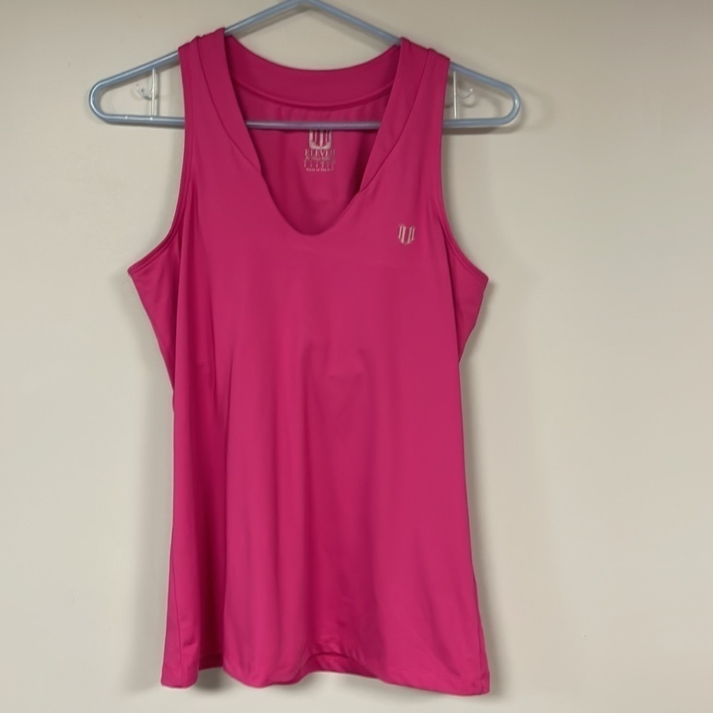 Eleven by Venus Williams Dark Pink Workout Tank Top, S, shelf bra